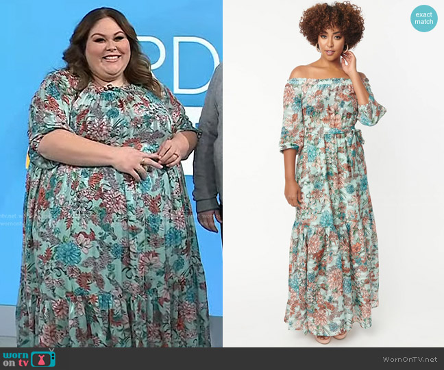 Unique Vintage Floral Print Sweet Escape Maxi Dress worn by Chrissy Metz on Today