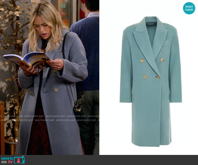 Vince Double-breasted wool-blend felt coat worn by Sophie (Hilary Duff) on How I Met Your Father