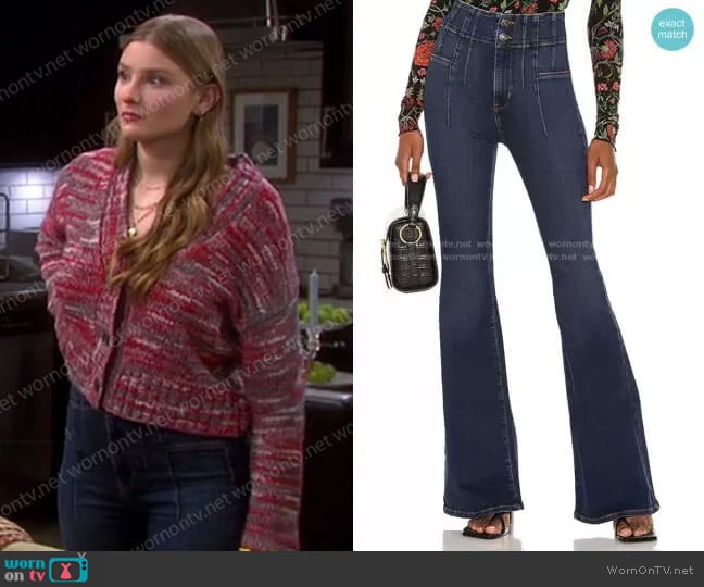 We The Free Jayde Flare Jeans in Tulsa Blue worn by Alice Caroline Horton (Lindsay Arnold) on Days of our Lives