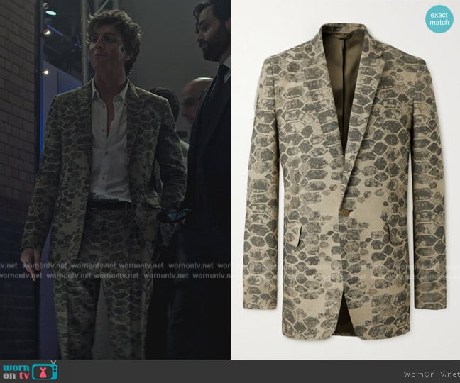 Acne Studios Jokum Croc Jacquard Twill Blazer worn by Adam Pratt (Lukas Gage) on You