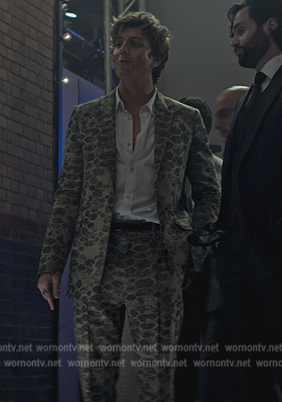 Adam's beige printed blazer and pants on You