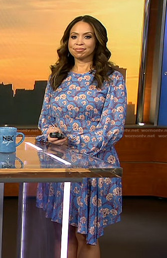 Adelle’s blue floral print dress on Today