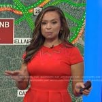 Adelle’s red mesh detail skater dress on Today