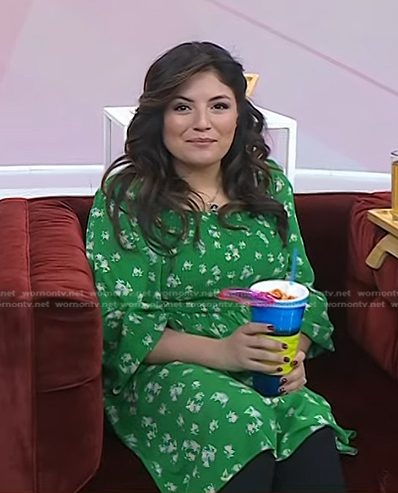 Adrianna's green floral mini dress on Today
