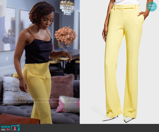 Alexander McQueen Leaf Crepe Classic Suiting Pants worn by Andrea Barnes (Kj Smith) on Tyler Perrys Sistas
