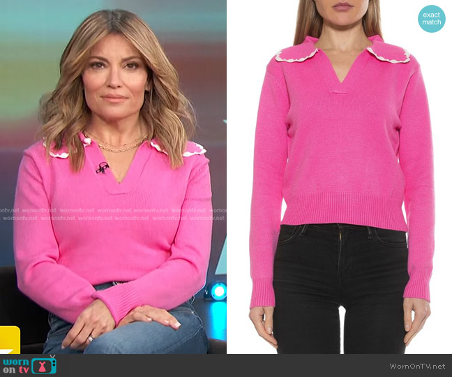Alexia Admor Jackie Collared Sweater worn by Kit Hoover on Access Hollywood