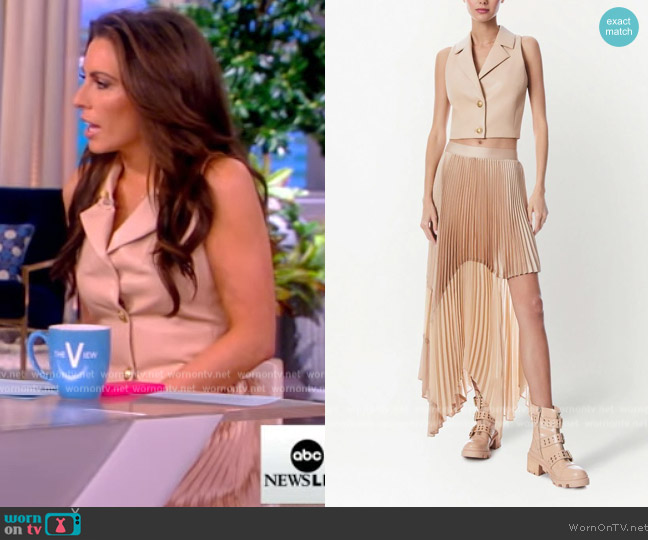 Alice + Olivia Meri Cropped Blazer Top and Skirt worn by Alyssa Farah Griffin on The View