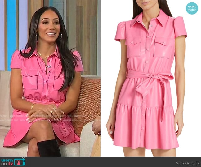 Alice + Olivia Miranda Vegan Leather Minidress worn by Melissa Gorga on Sherri