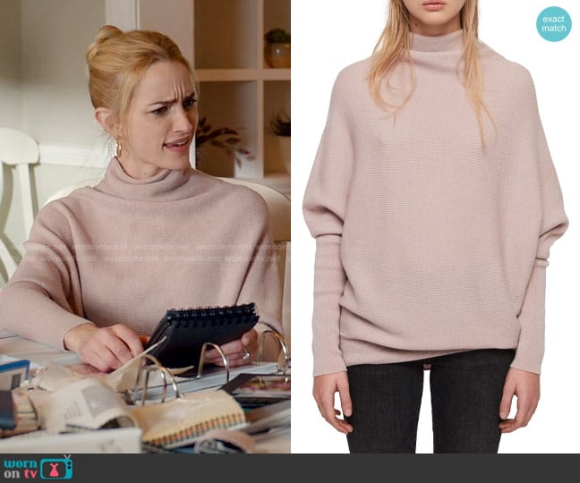 All Saints Ridley Sweater in Pashmina Pink worn by Georgia Miller (Brianne Howey) on Ginny & Georgia