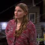 Allie’s red striped cardigan on Days of our Lives