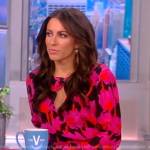 Alyssa’s black floral print dress on The View