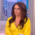 Alyssa’s yellow ruched top on The View