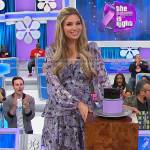 Amber's purple floral maxi dress on The Price is Right
