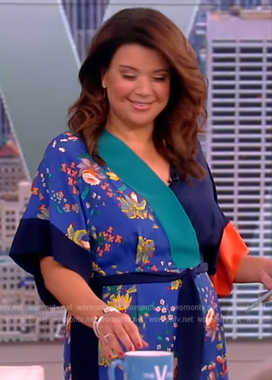 Ana's contrast floral jumpsuit on The View