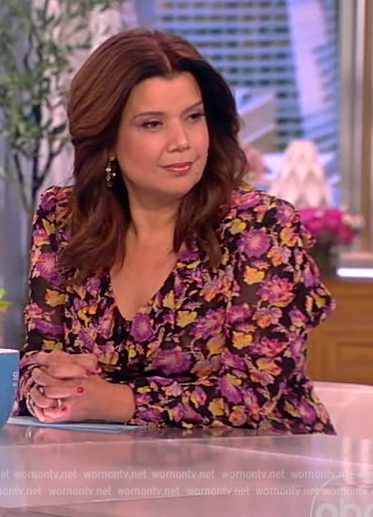 Ana’s black floral maxi dress on The View