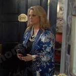 Anna’s blue floral and check print jacket on Days of our Lives