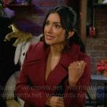 Audra’s red coat on The Young and the Restless