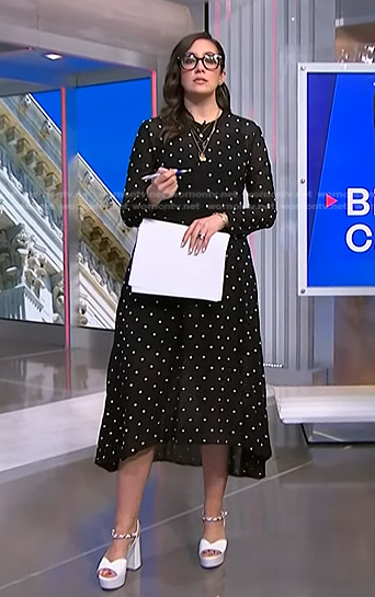 Savannah’s black embroidered midi dress on NBC News Daily