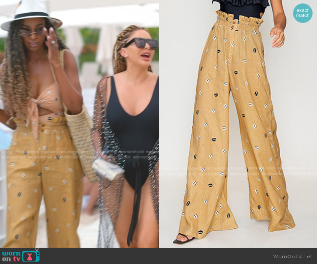 Azulu Salento Pant in taupe coffee beans worn by Guerdy Abraira (Guerdy Abraira) on The Real Housewives of Miami