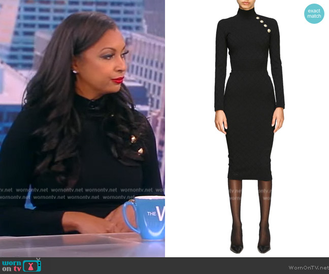 WornOnTV: Eboni K. Williams’ black button shoulder dress on The View ...