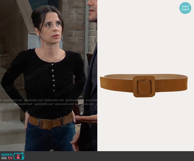 ba&sh Betty Belt worn by Sam McCall (Kelly Monaco) on General Hospital