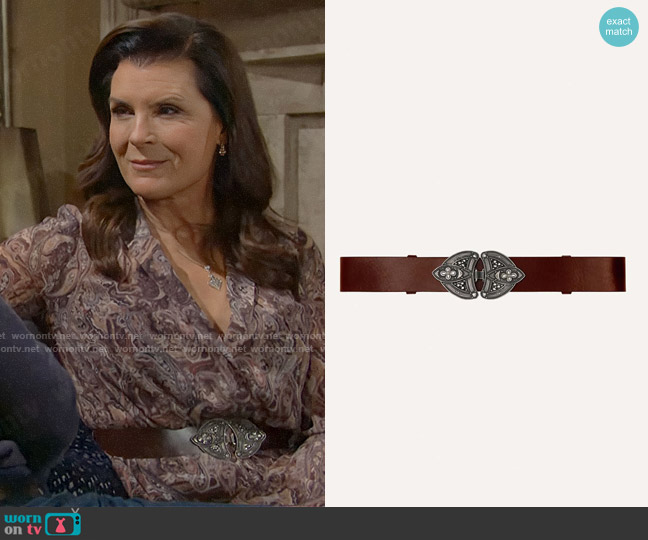 ba&sh Byzanne Belt worn by Sheila Carter (Kimberlin Brown) on The Bold and the Beautiful