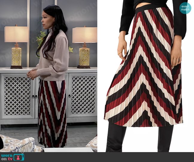 ba&sh Hendy Midi Skirt worn by Portia Robinson (Brook Kerr) on General Hospital