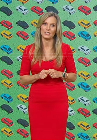 Becky Worley’s red bandage dress on Good Morning America