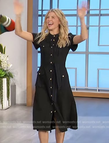 Amanda's black utility shirtdress on The Talk