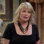 Bonnie’s black square neck dress on Days of our Lives