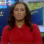 Brittany Bell’s red twist neck dress on Good Morning America