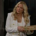 Brooke’s white blazer with gold buttons on The Bold and the Beautiful