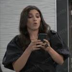 Brook Lynn’s black wrap top on General Hospital