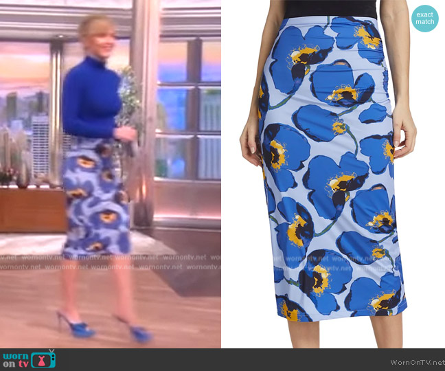 Carolina Herrera Poppy Ruched Midi-Skirt worn by Sara Haines on The View