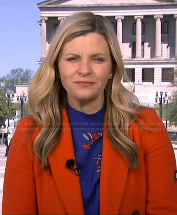 Catie Beck’s blue floral print sweater on Today