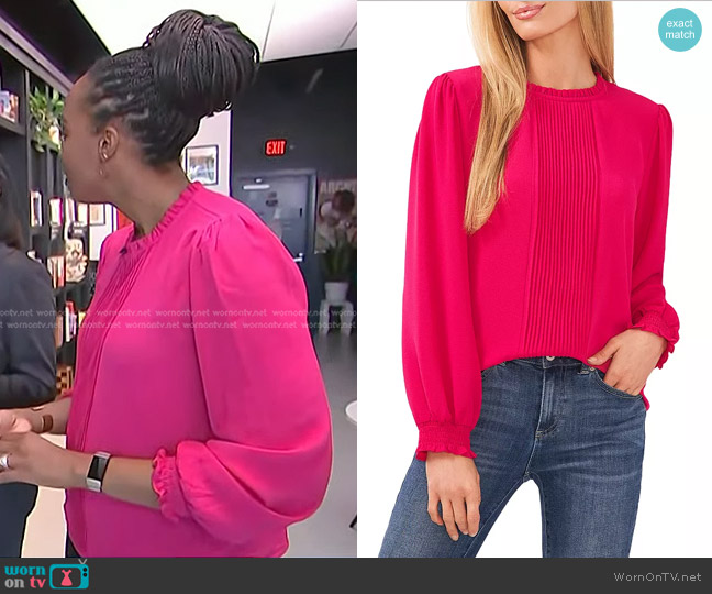 Cece Pintucked Long-Sleeve Blouse worn by Blayne Alexander on Today