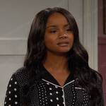 Chanel’s black polka dot pajamas on Days of our Lives