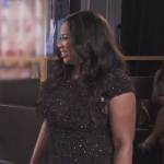 Charrisse Jackson-Jordan’s black metallic tweed dress on The Real Housewives of Potomac