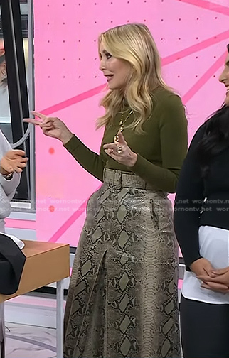 Chassie’s snakeskin belted skirt on Today