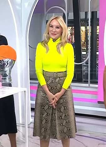 Chassie’s snakeskin belted skirt on Today