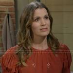 Chelsea's puff sleeve top on The Young and the Restless