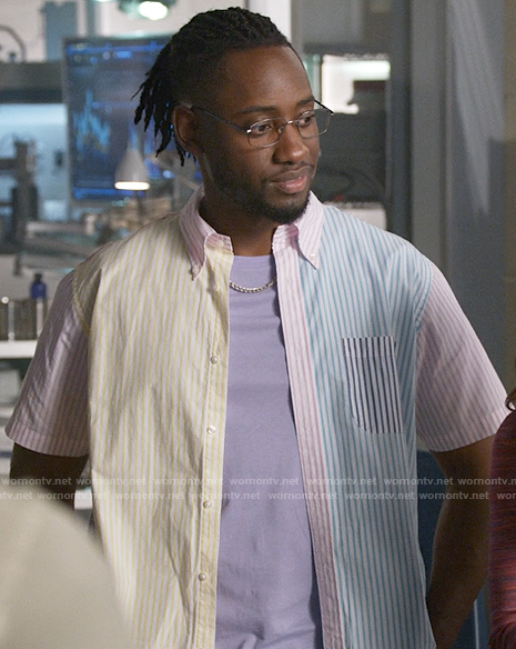 Chester’s pastel colorblock striped shirt on The Flash
