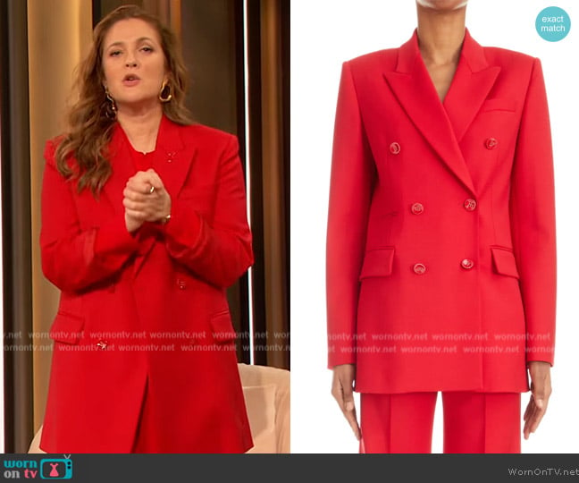 Chloe Stretch Wool Blazer worn by Drew Barrymore on The Drew Barrymore Show