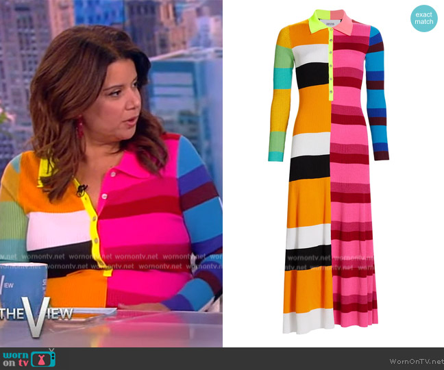 Christopher John Rogers Colorblock ribbed wool-blend maxi dress worn by Ana Navarro on The View