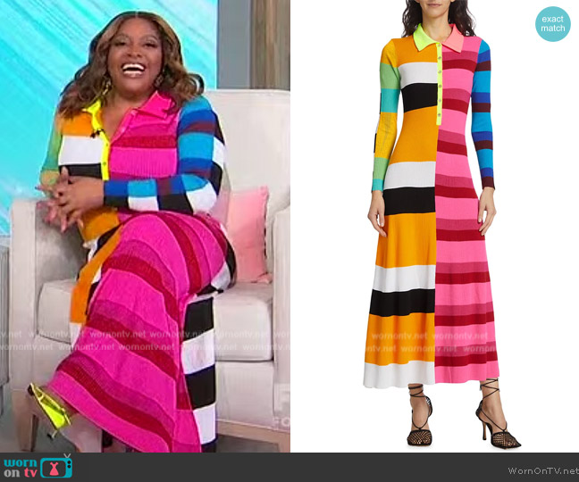 WornOnTV: Sherri’s mixed stripe ribbed dress on Sherri | Sherri ...