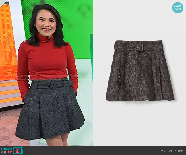 Club Monaco Brocade Mini Skirt worn by Vicky Nguyen on Today