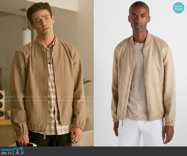 Club Monaco Summer Linen Bomber worn by Barry Allen (Grant Gustin) on The Flash