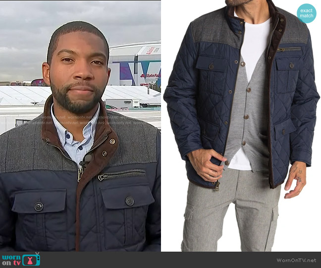 Cole Haan Quilted Utility Pocket Jacket worn by Shaquille Brewster on NBC News Daily