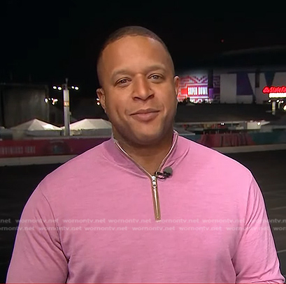Craig Melvin’s pink quarter-zip sweater on Today