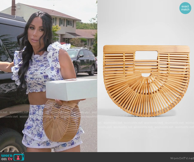Cult Gaia Gaias Bamboo Ark Small Top Handle Bag worn by  on The Real Housewives of New Jersey
